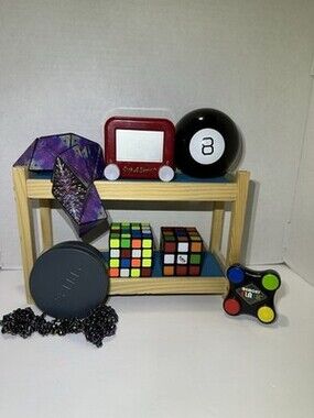 Lot of 7 Rubik's Cube 3x3 Puzzles Mini Brain Teasers Mazes Brain Games!